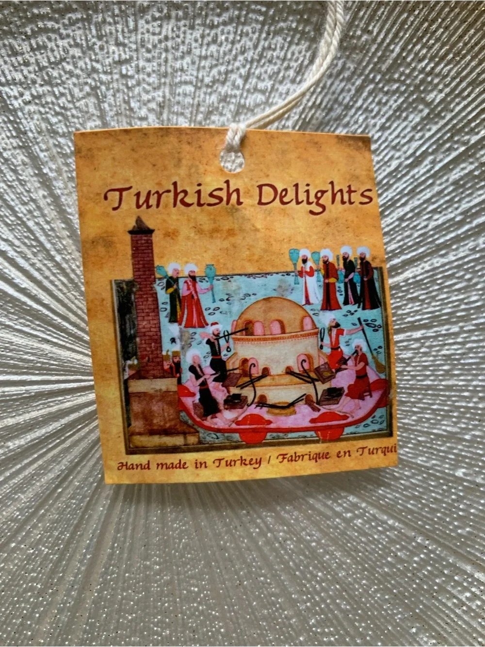 NWT Turkish Delights Set of 3 Sparkle Gold Trim Handmade Glass Plates Istanbul